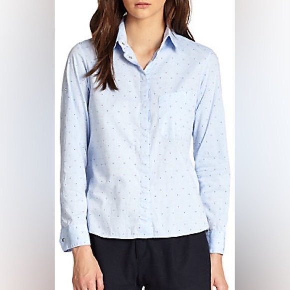 RAG & BONE Boyd Cotton Shirt in Blue Multi, Size M - Picture 5 of 11